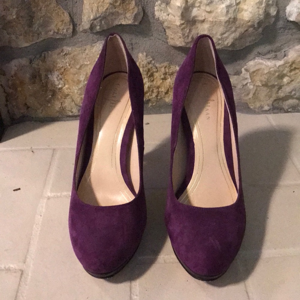 Cole Haan purple suede pumps
